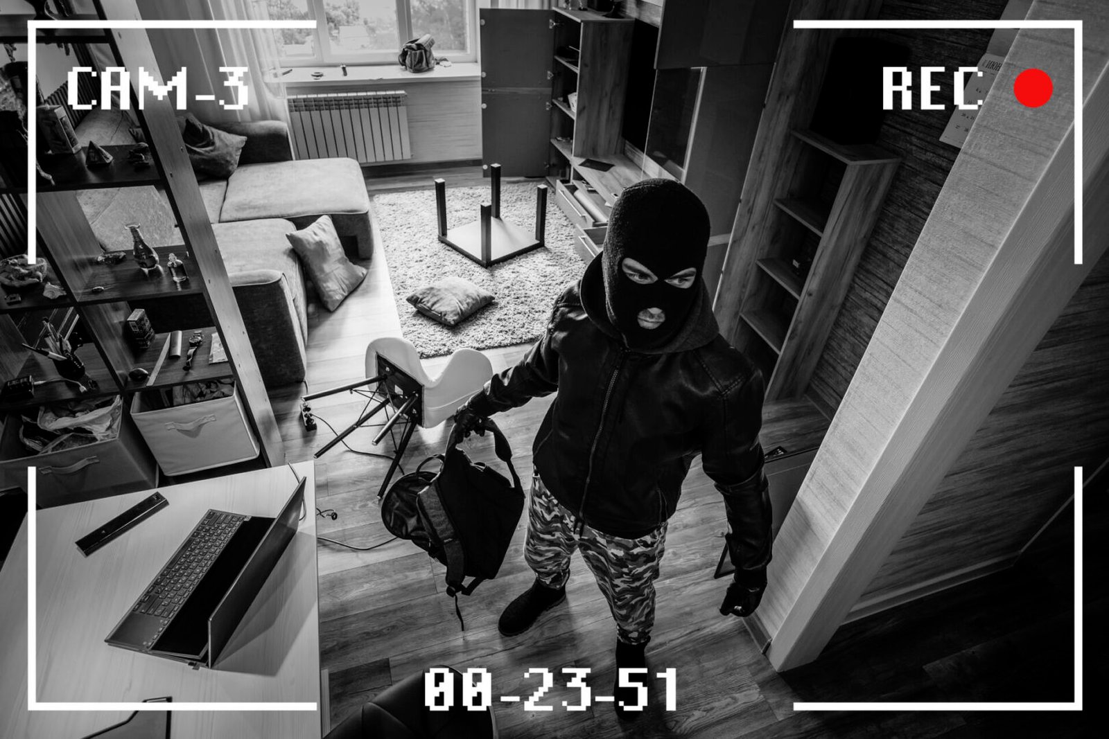 Burglar caught on home security camera