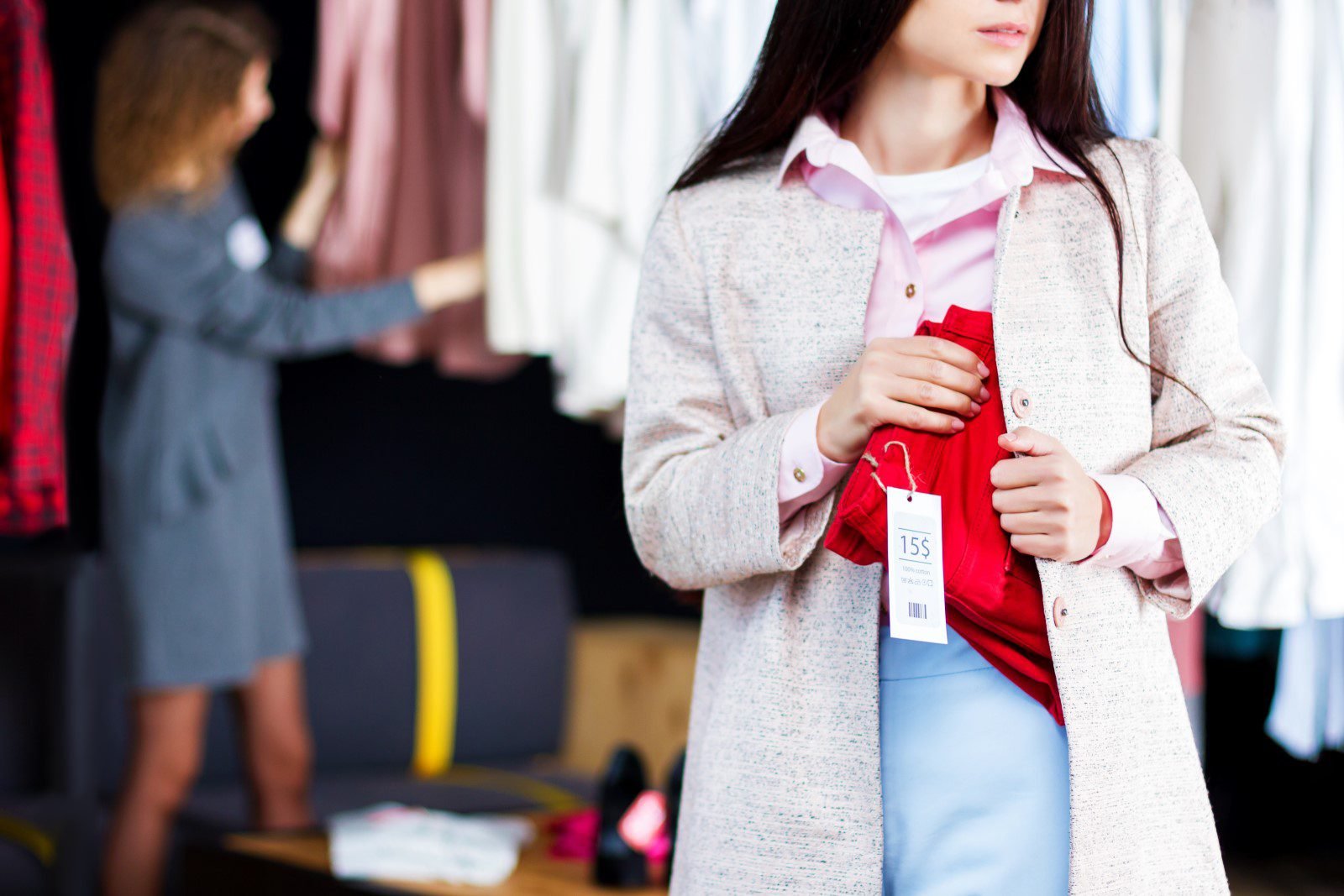 Woman shopping for clothes